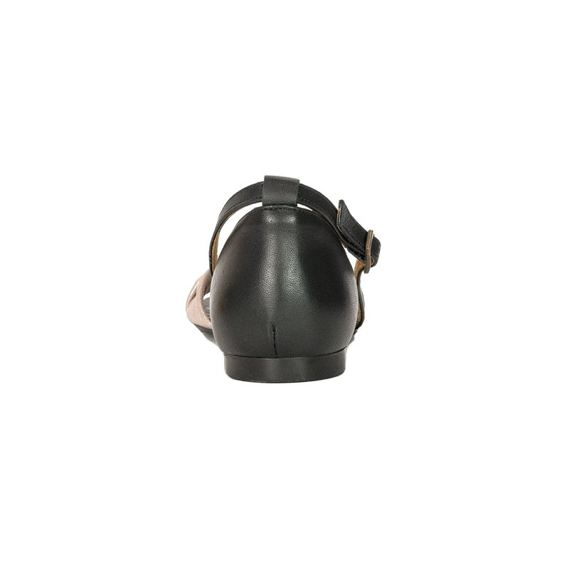 Maciejka Metallic Rose Black Sandals