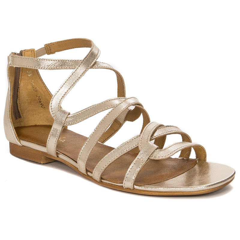 Maciejka Women's sandals natural leather shine Gold