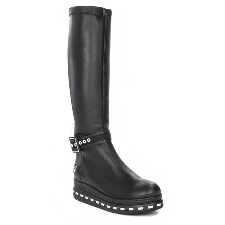 Maciejka Women's Knee-High Boots Natural Leather Black 05293-01/00-7