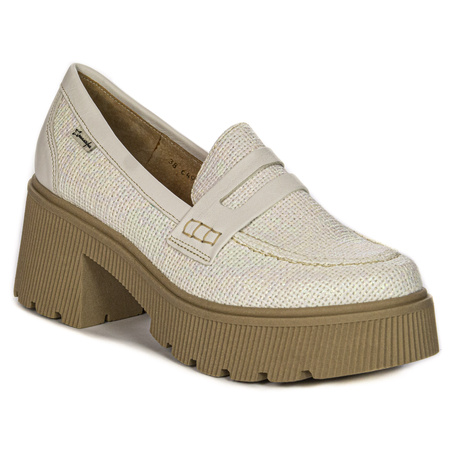 Maciejka Woman's Leather Light Beige Flat Shoes