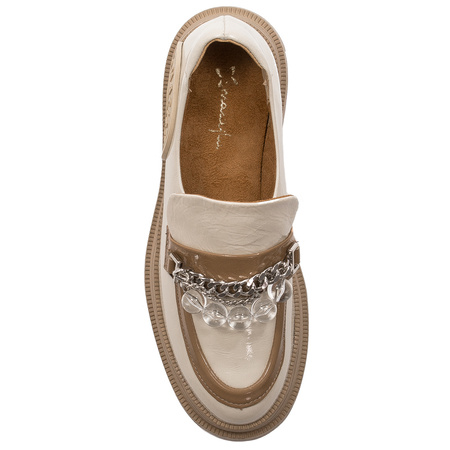 Maciejka Loafers Patent Leather Chunky Platform Light Beige 06294-22/00-8