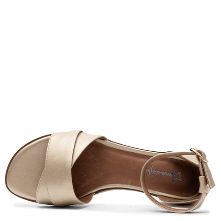 Maciejka Leather Sandals Closed Heel Ankle Strap Gold K7459-25/00-1
