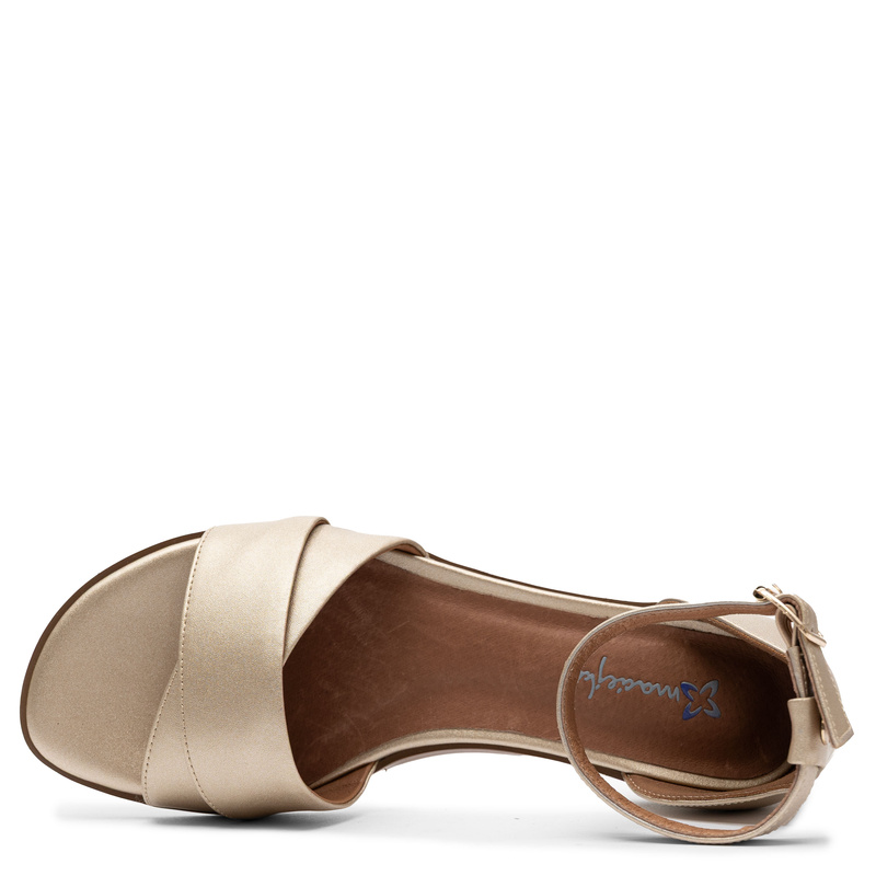 Maciejka Leather Sandals Closed Heel Ankle Strap Gold K7459-25/00-1
