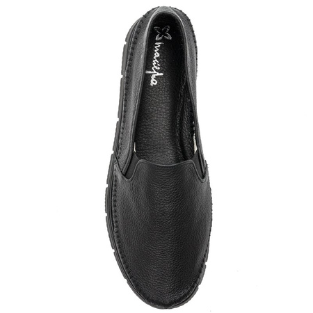 Maciejka Leather Slip-On Loafers Flexible Sole Black 03512-01-00-0