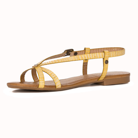 Maciejka women's yellow leather Sandals