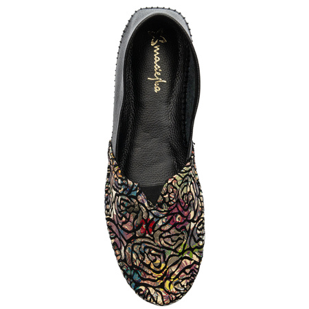 Maciejka leather slip-on loafers floral detail black 1930B-01/00-0
