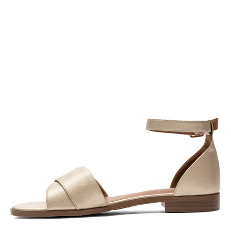 Maciejka Leather Sandals Closed Heel Ankle Strap Gold K7459-25/00-1