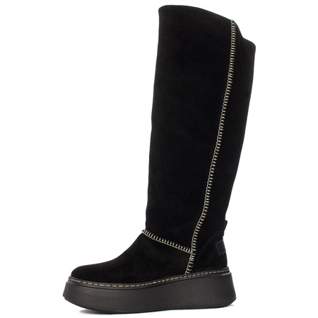 Maciejka Black leather Knee-High Boots 