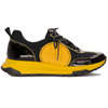 Woman's Sneakers Black and Yellow Leather 