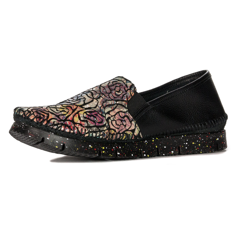 Maciejka Black + Flowers 03512-58/00-0 wonem's Low Shoes
