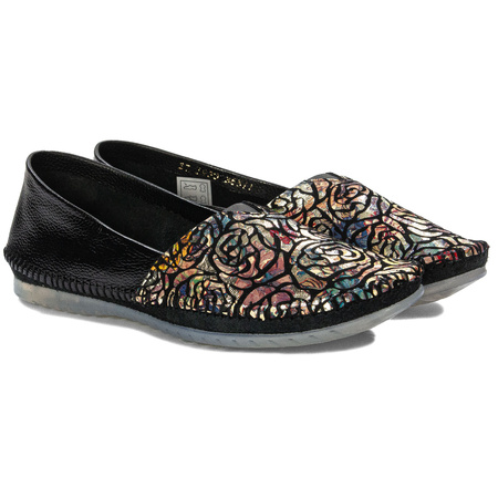 Maciejka leather slip-on loafers floral detail black 1930B-01/00-0
