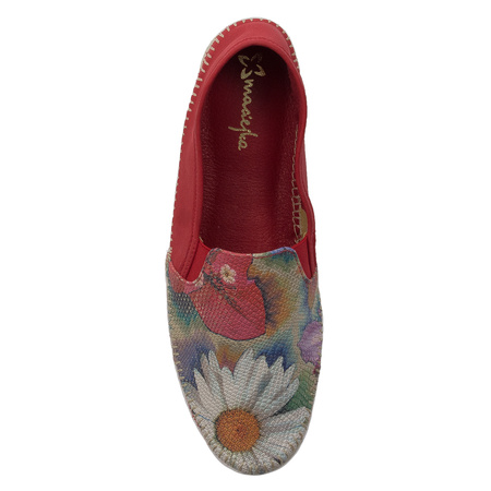 Maciejka Red & Flowers Low Shoes 3512W-20/00-5