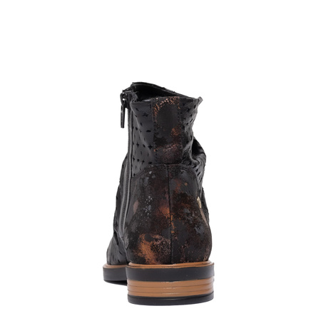 Maciejka Leather Ankle Boots Ruched Shaft Side-Zip Black 05922-01/00-5