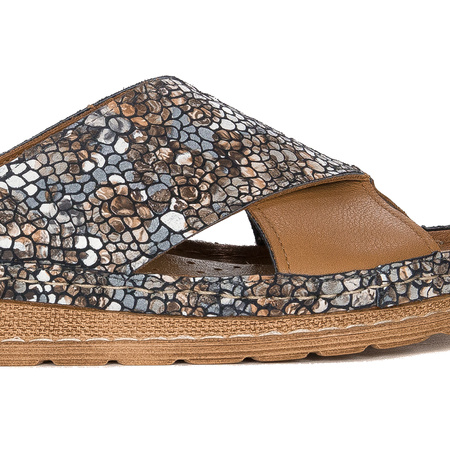Maciejka Brown Women's Leather Slides