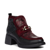 Maciejka Crafted Leather Ankle Boots Embossed Panel Black-Burgundy 07139-23/00-8