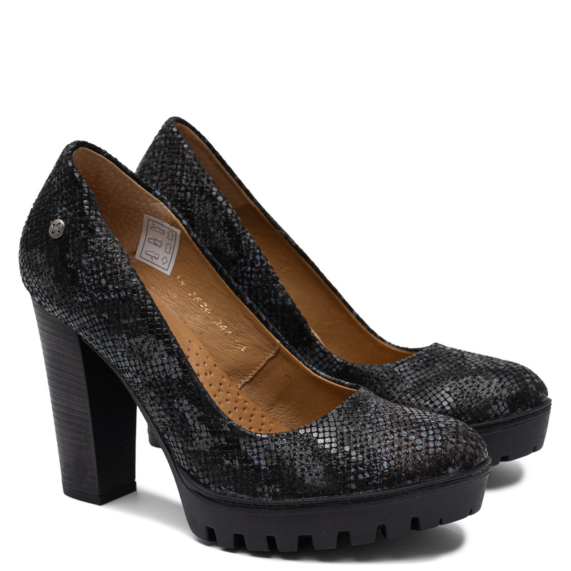 Maciejka Leather Platform Pumps Black 2629W-07/00-1
