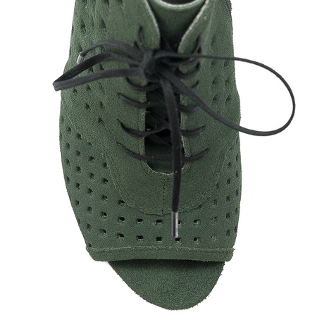 Maciejka Bottle Green Lace-Up Boots