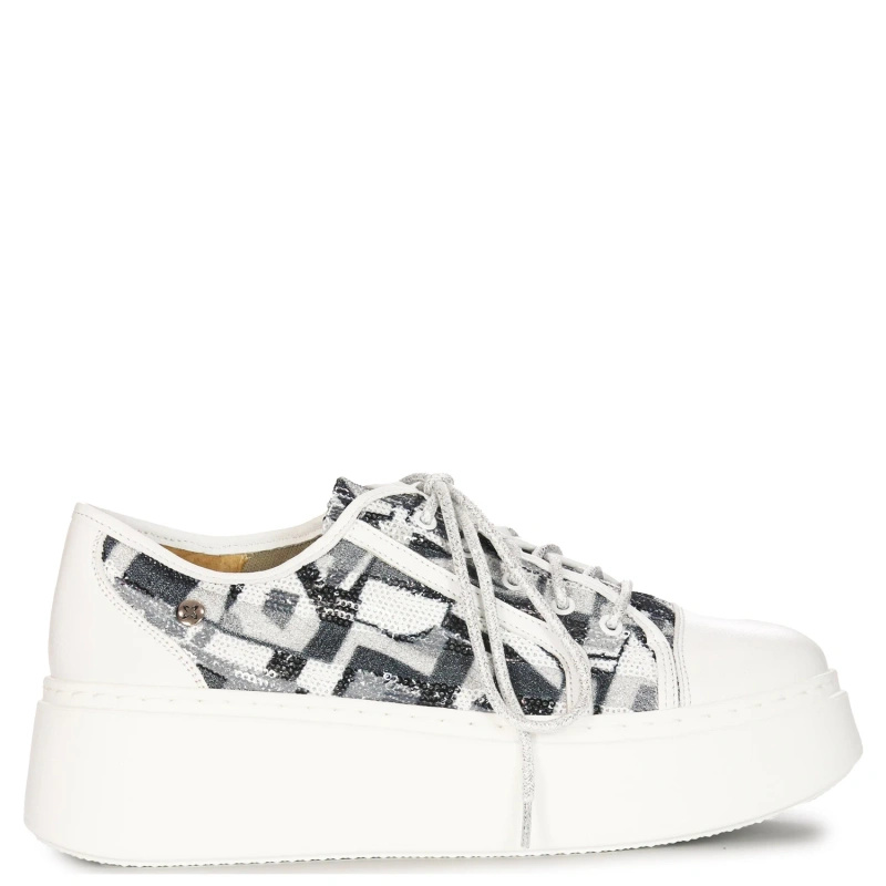 Maciejka Sneakersy damskie na platformie biały + popiel 06479-11/00-7