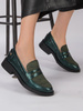 Maciejka Premium Leather Loafers Metallic Velour Print Green 06250-09/00-1