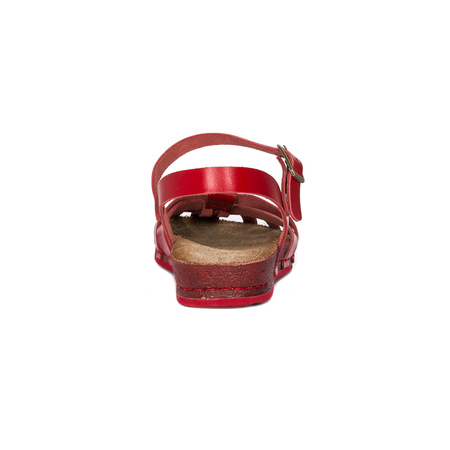Maciejka Leather Flat Woven Sandals Red 03074-08/00-0