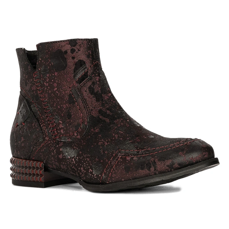 Maciejka Women's Burgundy and Black Ankle Boots