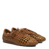 Maciejka Perforated Leather Lace-Up Flats Brown 07328-29/00-1