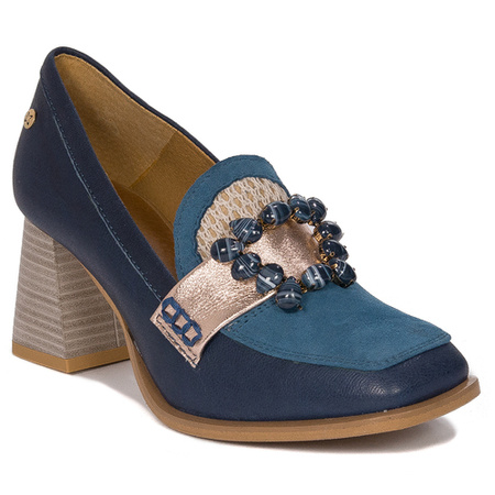 Maciejka Women's Navy Blue Leather Pumps