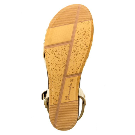 Maciejka Sandals Leather Closed-Toe Flat Gold 03074-25/00-0