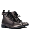 Maciejka Natural Leather Lace-Up Boots Metallic Bronze with Strap Detail 07128-02-00-8