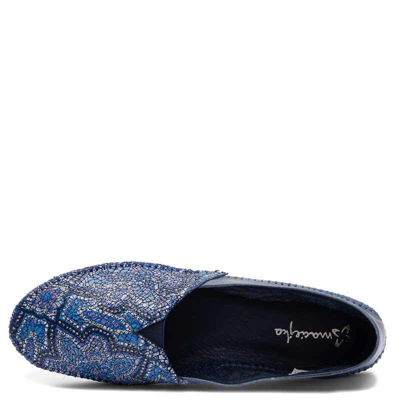 Maciejka Leather Slip-On Shoes Mosaic Pattern Navy Blue 01930-111/00-0