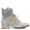 Maciejka Ankle Boots Leather Perforated Low Heel Blue-Beige 07322-06/00-1