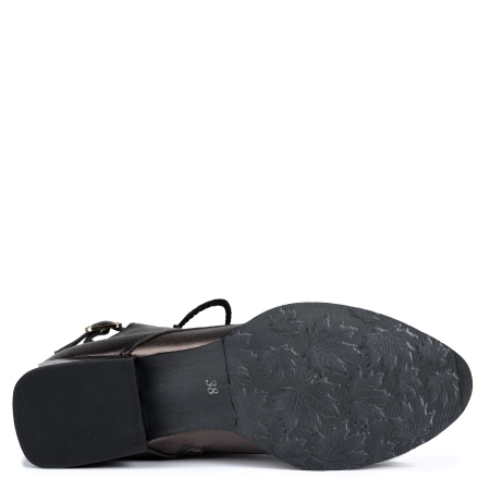 Maciejka Natural Leather Lace-Up Boots Metallic Bronze with Strap Detail 07128-02-00-8