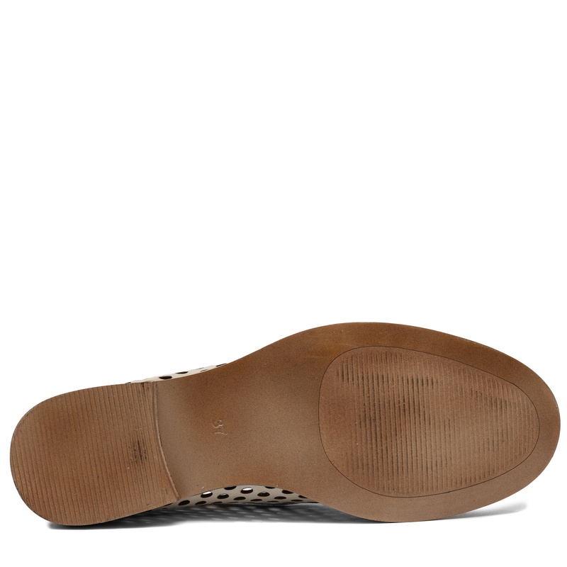 Maciejka Leather Perforated Loafers Beige-Brown HJ760-14/00-1