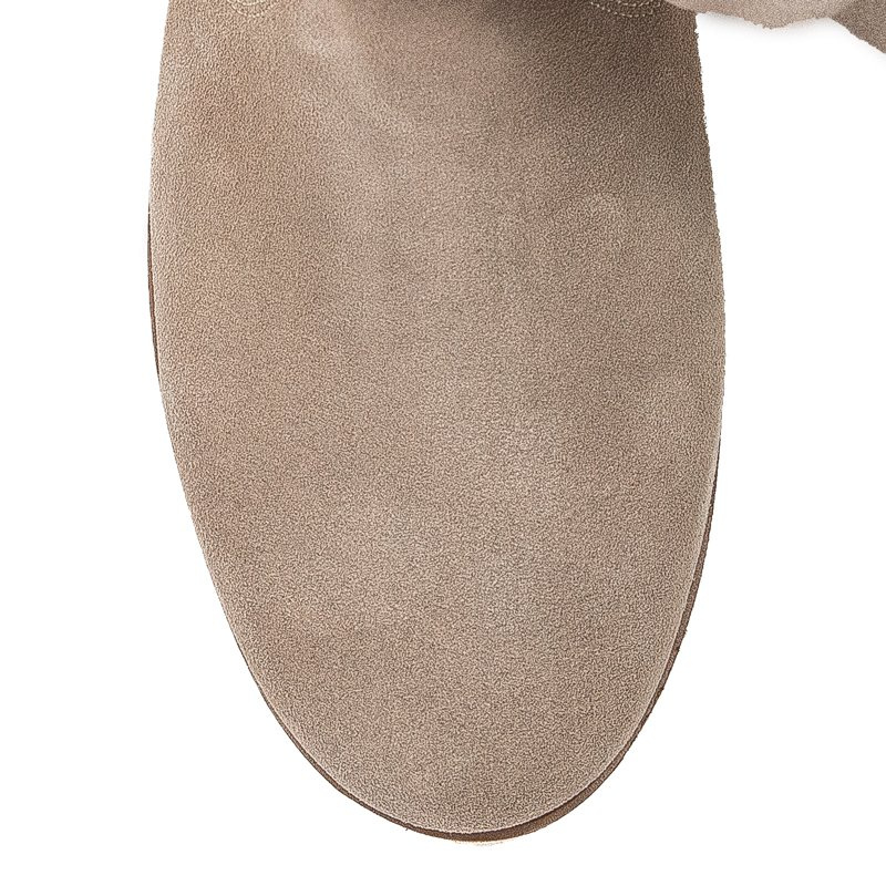 Maciejka Velour Leather Knee-High Boots Beige 05057-04/00-6