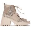 Maciejka Women's ankle boots beige leather on platform