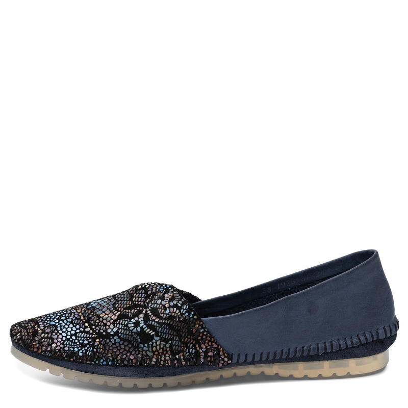 Maciejka Leather Artistic Patterned Low Shoes Navy Blue 1930W-11/00-0