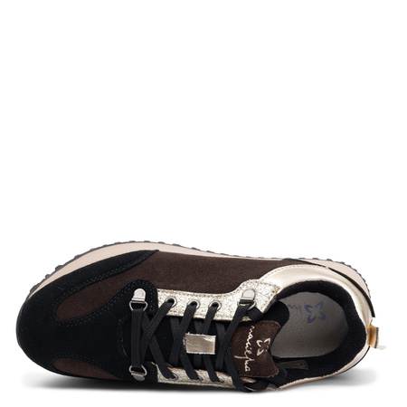 Maciejka Women's Sneakers Made of Natural Leather, Brown with a Metallic Accent M7360-02/00-7