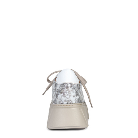 Maciejka Leather Platform Sneakers with Decorative Detail White-Grey-Copper 6891W-02/00-8