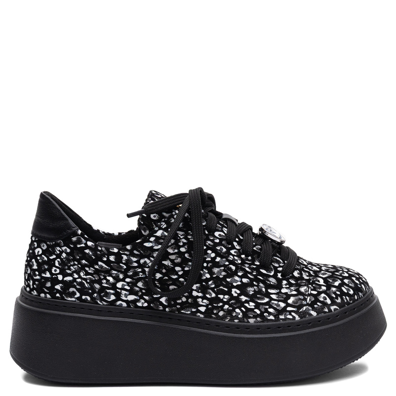 Maciejka Skórzane Sneakersy Na Platformie Czarno-Białe 6191W-08/00-8
