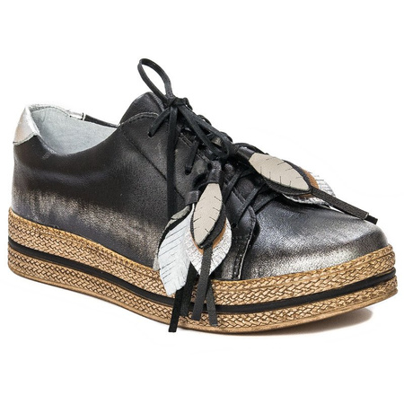 Maciejka Black on Silver Low Shoes