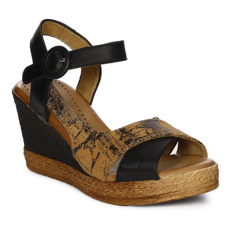 Maciejka Women's Leather Sandals Black And Rude