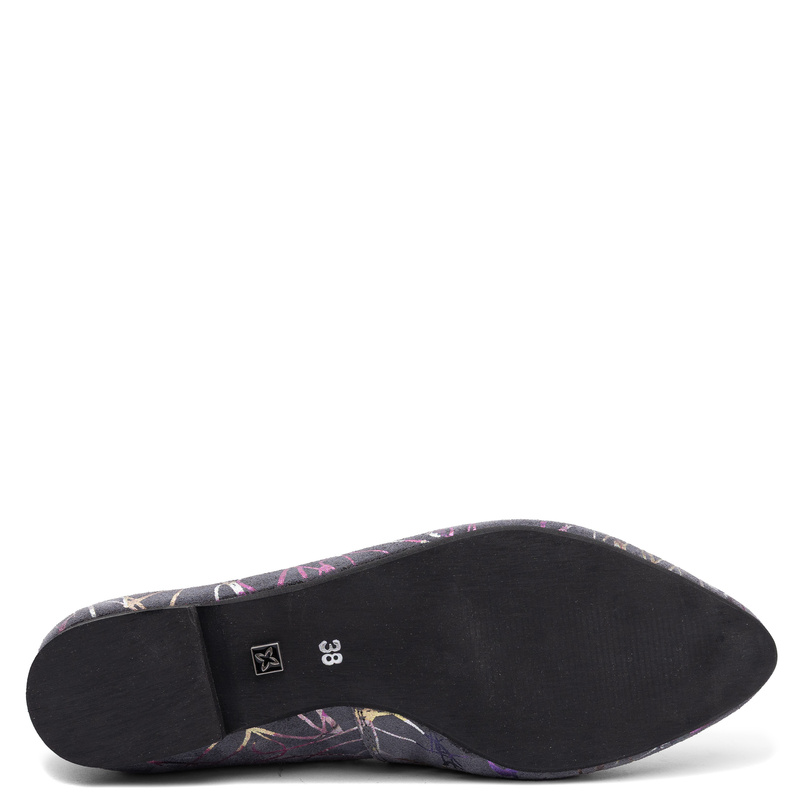 Maciejka Leather Ballerinas Artistic Graffiti Pattern Grey 4100W-12/00-8