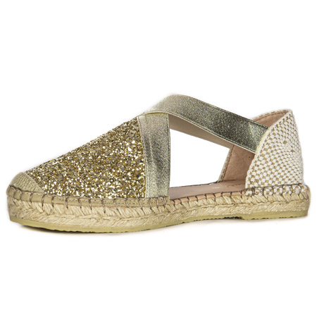 Maciejka Espadryle półbuty damskie złote F6528-25/00-0