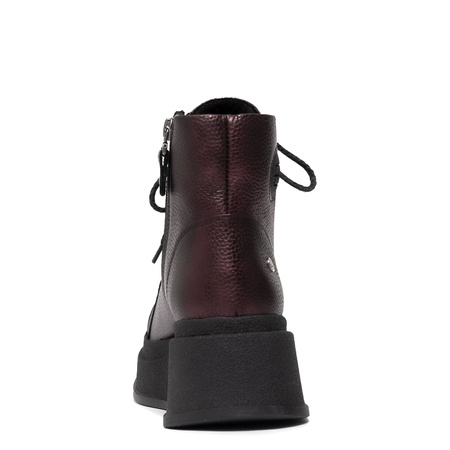 Maciejka Natural Leather Combat Boots on Platform Purple 06309-42/00-8