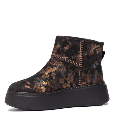 Maciejka Natural Leather Boots on Platform Gold-Black 06257-25/00-4