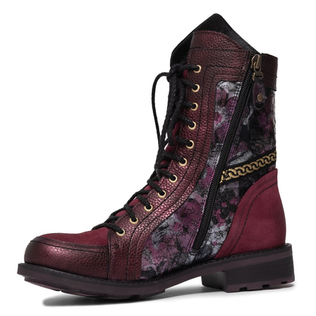 Maciejka Women's Leather Shoes Burgundy