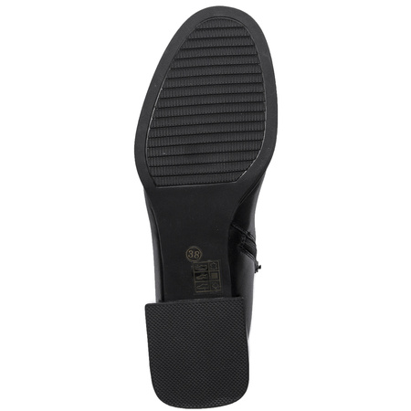 Maciejka Leather Ankle Boots Low Square Heel Black N3118-01/00-8