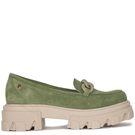 Maciejka Women's shoes green suede leather
