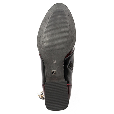 Maciejka Patent Leather Lace-Up Ankle Boots Burgundy 5743A-23/00-7