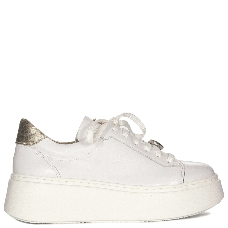 Maciejka Women’s Leather Platform Sneakers — White 06191-11/00-8